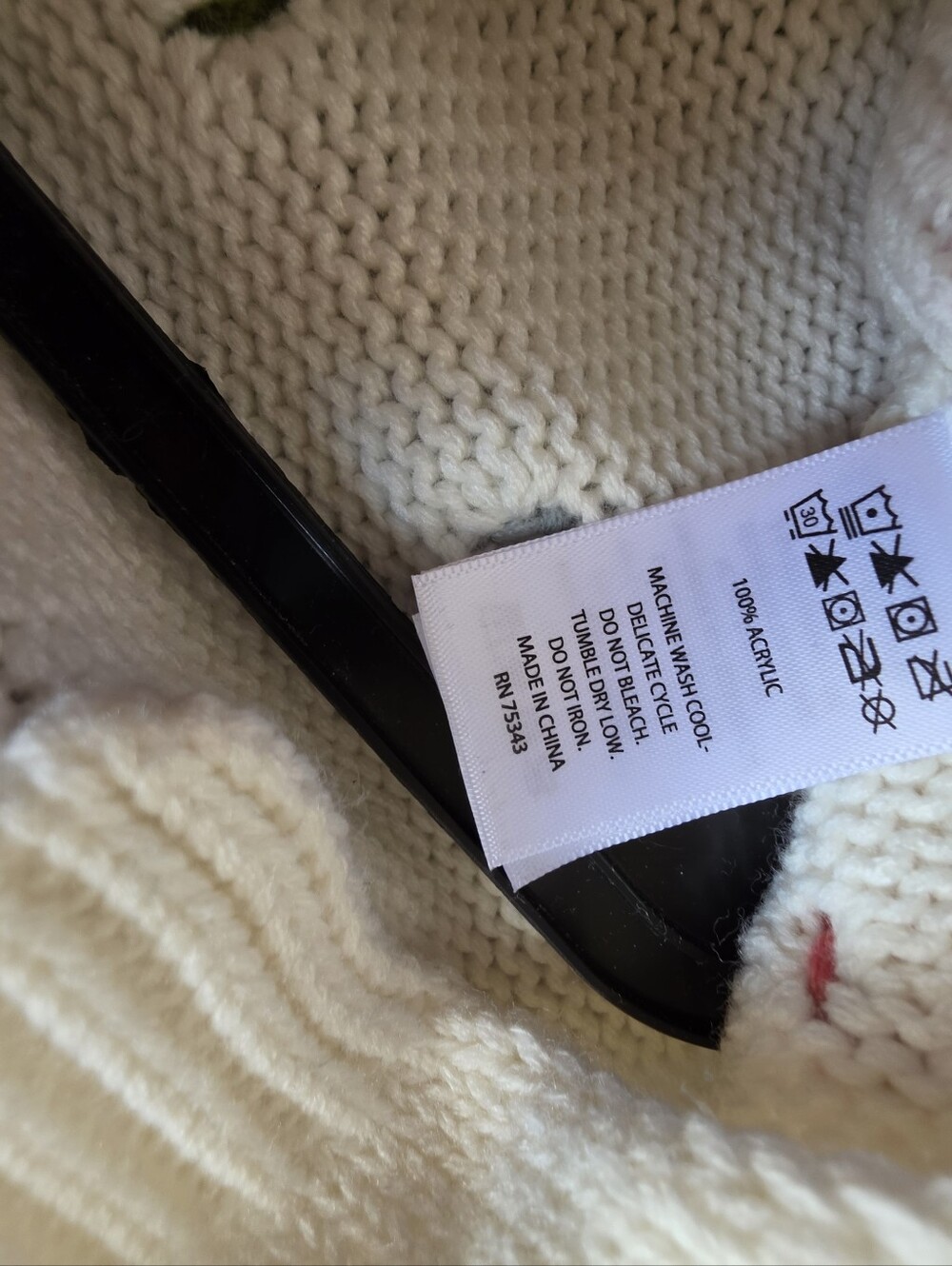 NWOT Rachel Zoe Cream Pink Green Dog Sweater Pom Pom Size Small - Picture 8 of 8